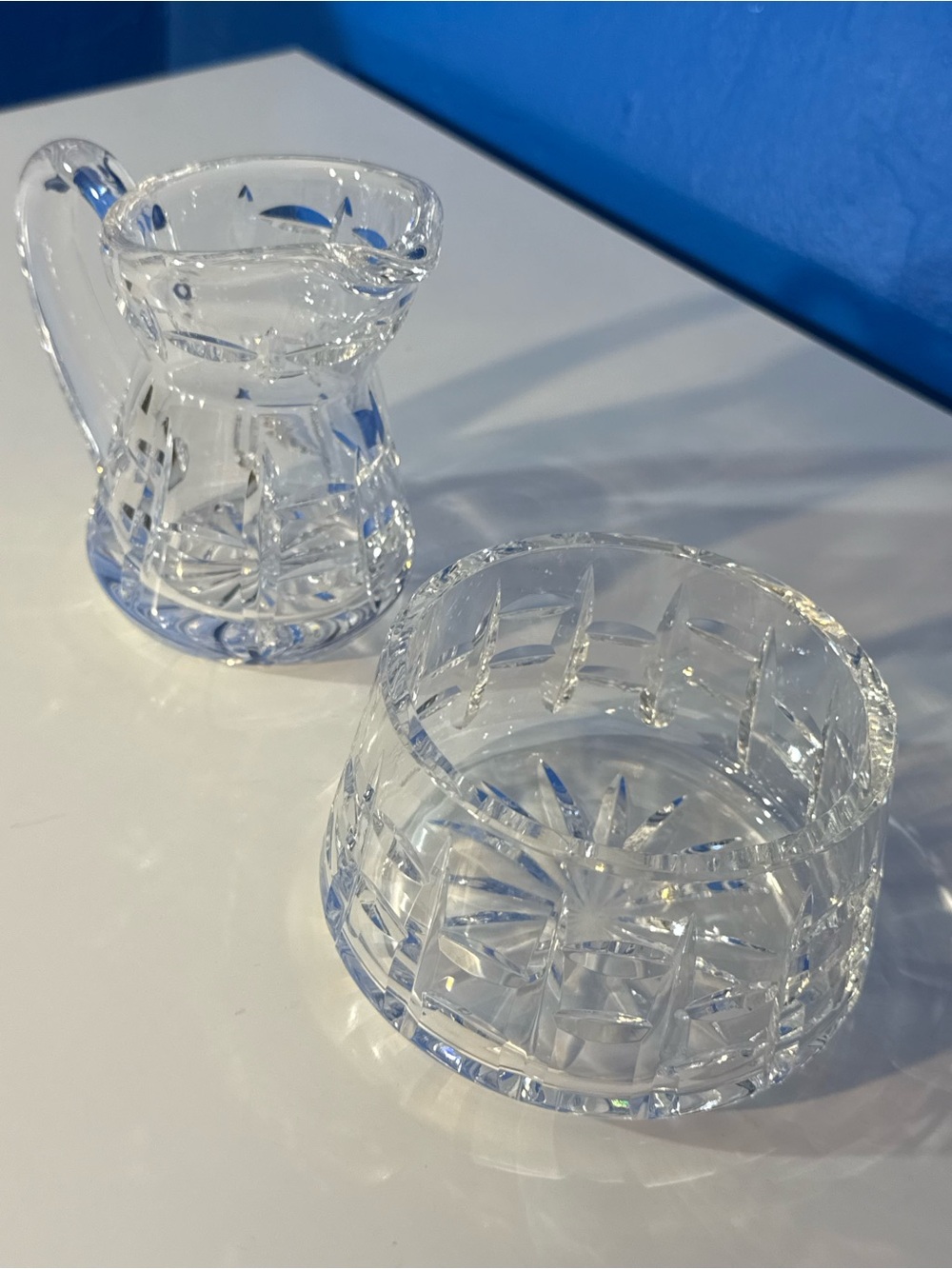 Waterford Crystal Tralee Sugar & Creamer Set Signed